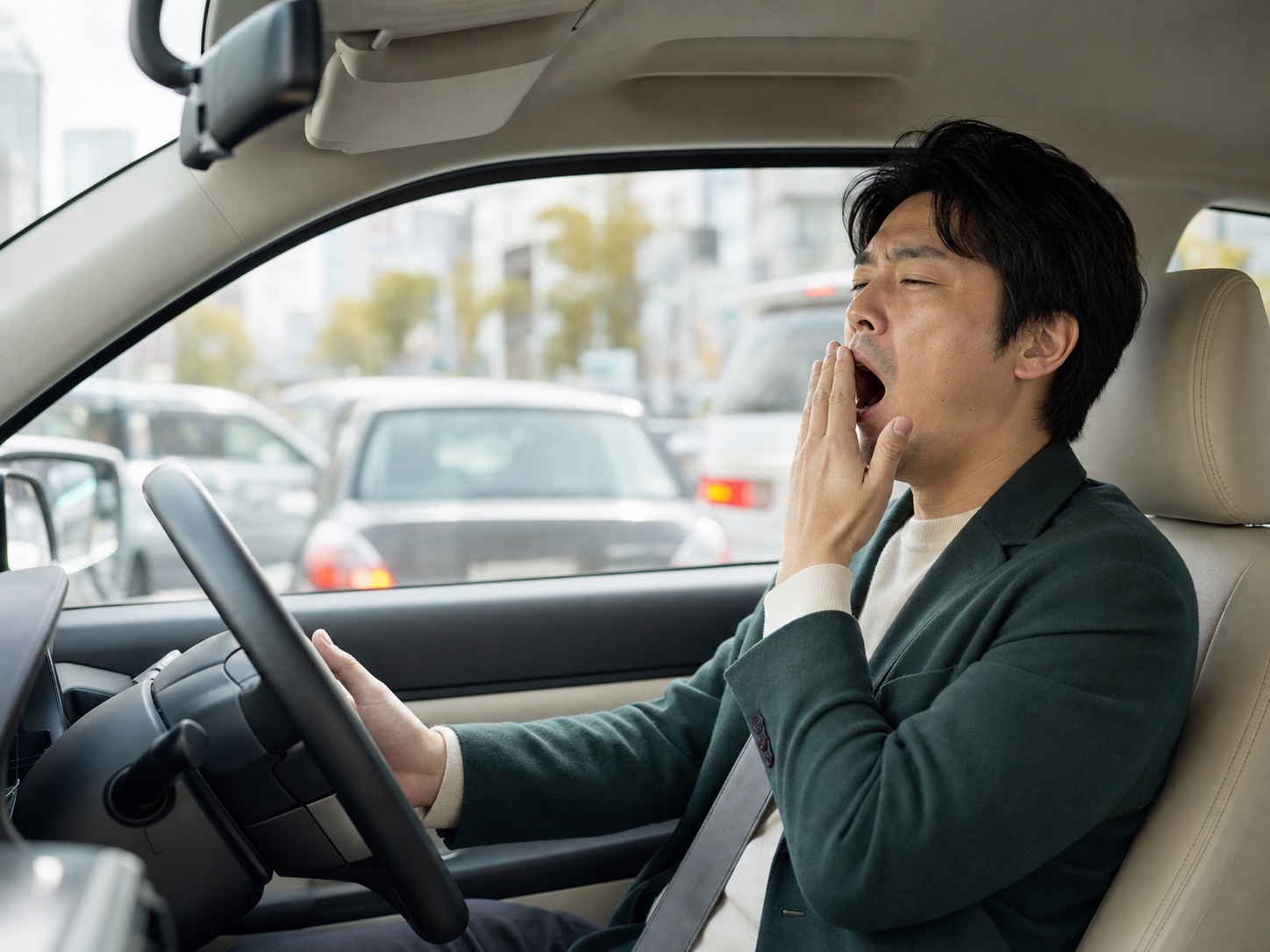 運転中に眠気を覚えるドライバー
