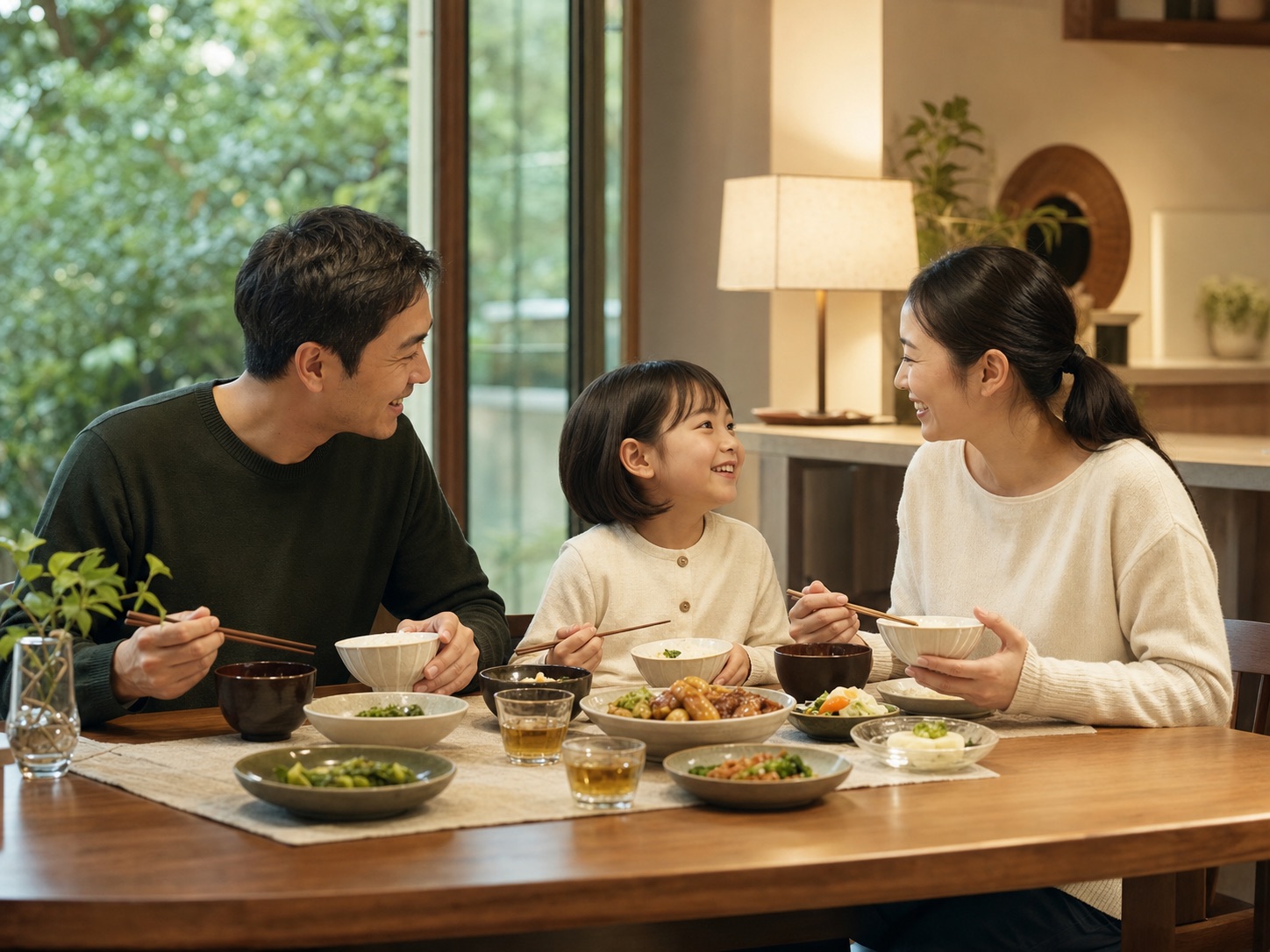 食卓を囲む家族