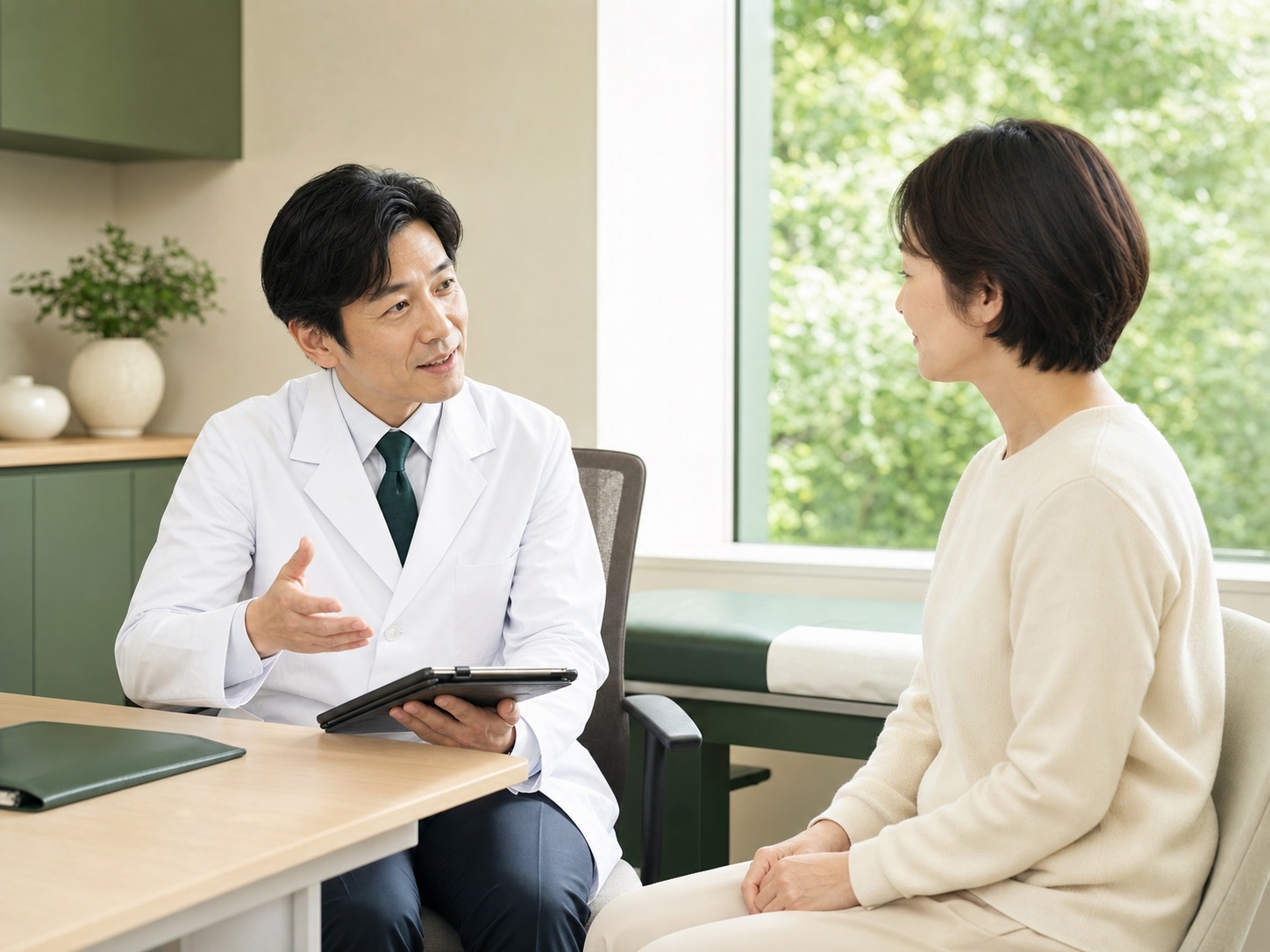 医師が治療方針を説明する